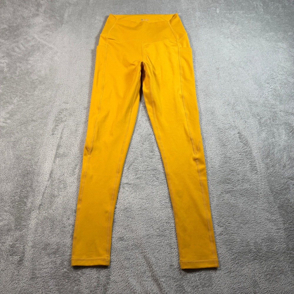 Buffbunny Luna Leggings Women Medium Yellow High Waist Side Pockets